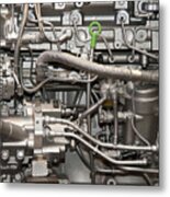 Engine Motor Of Inside New Metal Print