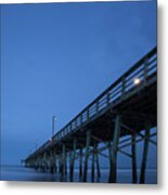Evening At The Pier - Topsail Island Metal Print