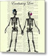 Everlasting Love Skeleton Couple Metal Print