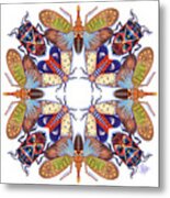 Exotic Bug Collection Mandala Metal Print