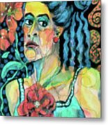 Expressive Portraits Of Women - The Faded Rose Metal Print