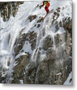 Extreme Skiing Competition Skier - Snowbird, Utah Metal Print