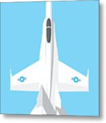 F-18 Hornet Jet Fighter Aircraft - Sky Metal Print