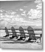 Facing The Morning Black And White Metal Print