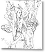 Faebruary 13th Fairy Sketch Metal Print