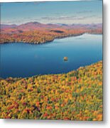 Fall At Maidstone Lake, Vermont Panorama Metal Print