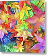 Fall Maple Leaves - Pastel Colors Metal Print