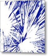 Fan  Palms -  Blue-white Abstract Metal Print