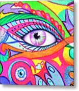 Fan See Eyes Metal Print