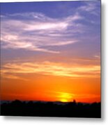 Fantastic Sunset Over The French Countryside Metal Print