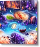 Fantasy Galaxy Space Celestial World Metal Print