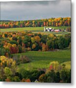 Farmhouse Among The Autumn Colors Metal Print