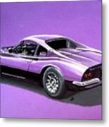 Ferrari Dino Purple Acrylic Painting Metal Print