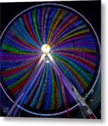 Ferris Wheel At Night Metal Print