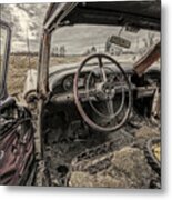 Final Destination #3 Of 3 - Abandoned 1954 Buick Special In A Nd Field Metal Print
