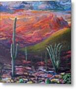 Finger Rock Sunset, Catalina Mountains, Tucson Arizona Metal Print