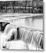 Finley River Dam By Ozark Mill Grayscale Metal Print