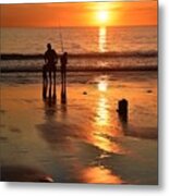 Fishing At Cable Beach Metal Print