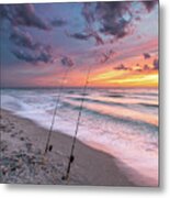 Fishing At Sunset Metal Print