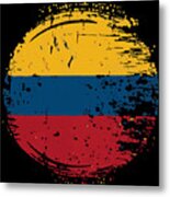 Flag Of Colombia Distressed Metal Print
