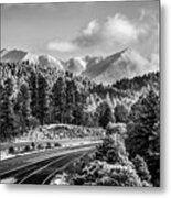 Flagstaff Arizona Frosty Mountain Landscape - Black And White Metal Print