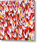 Flight Of The White Doves - Colorful Abstract Contemporary Acrylic Painting Metal Print