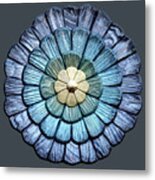 Floral Mandala Blue Metal Print