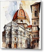 Florence Watercolor I Metal Print