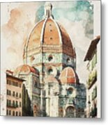 Florence Watercolor Ii Metal Print