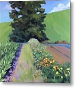 Flower Farm Field Metal Print