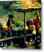 Flower Seller Metal Print