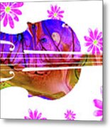 Flower Violin Music Art Metal Print