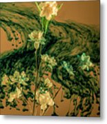 Flowers Surrounded By Green Cloud Metal Print