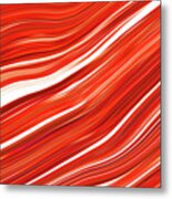 Flowing Red  Metallic Abstract Metal Print