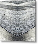 Flowing Sea Water And Sandy Beach, Movement Meets Symmetry Metal Print