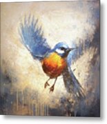 Fly Little Bluebird Metal Print