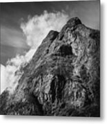 Foggy Mountains In Black And White Metal Print
