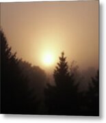 Foggy Sunrise Metal Print