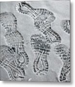 Footprints In The Snow Metal Print