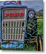 Ford Tractor Grill Metal Print