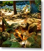 Forest Camp Fire, North Cascades National Park Metal Print