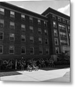 Founders Hall At The University Of Dayton In Black And White Metal Print