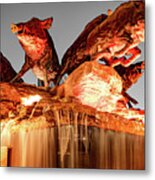 Fountain Of Wild Razorbacks Panorama - Fayetteville Arkansas Metal Print