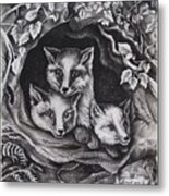 Fox Den Metal Print