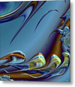 Fractal Sea Creatures Abstract Metal Print