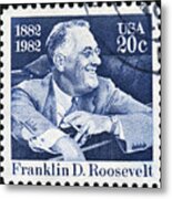 Franklin Roosevelt Stamp Metal Print