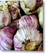 Fresh Purple Garlic For Sale Metal Print