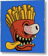 Fries Monster Metal Print
