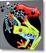 Frog Painting Dots Metal Print