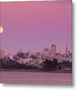 Full Moon At San Francisco City Metal Print